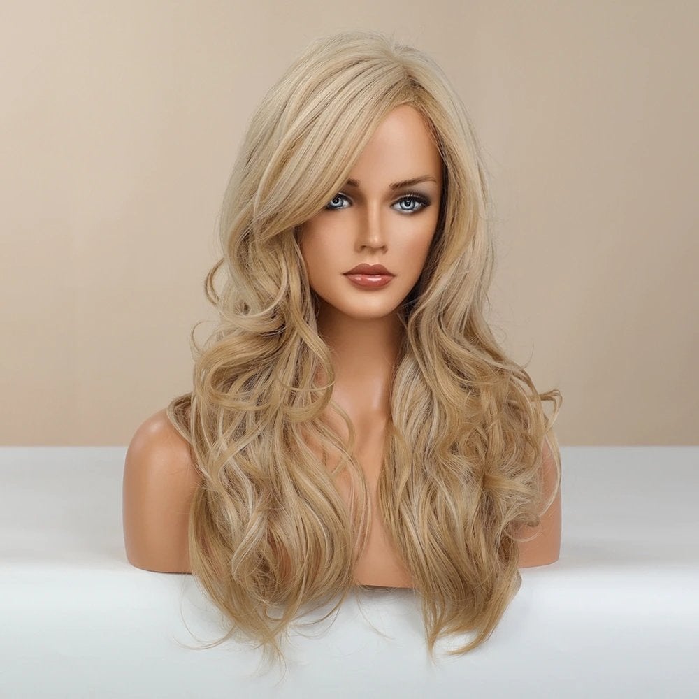Blonde Dames Pruik Met Slag Krullen Blond Haar Vrouwen, Verzenden, Nieuw, Pruik of Haarverlenging