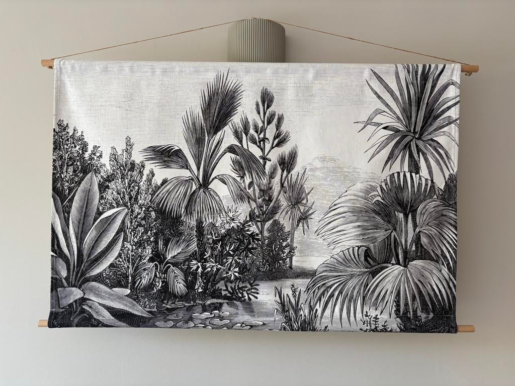 Wandkleed Bali, Huis en Inrichting, Ophalen, Zwart, Zo goed als nieuw, Botanisch