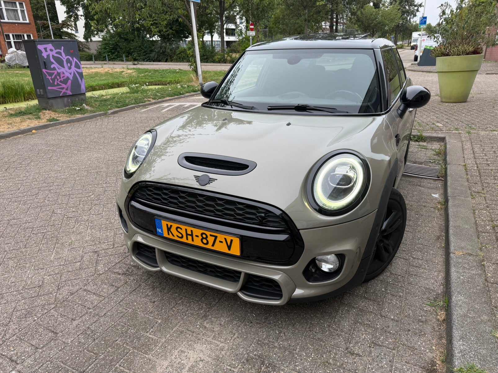 mini cooper s jcw pano keyless automaat, Auto's, Automaat, Zwart, 192 pk, Leder en Stof