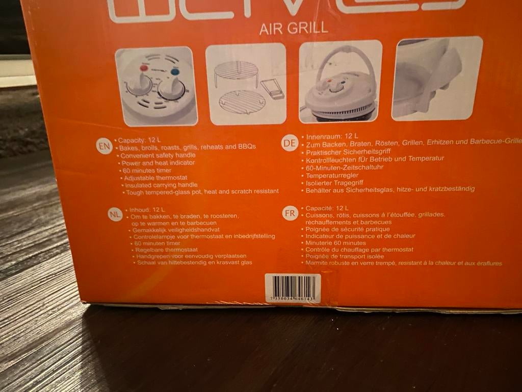Waves Heteluchtgrill 12L - Oven, Grill & BBQ in één, Ophalen, Hete lucht, Nieuw, Oven met grill