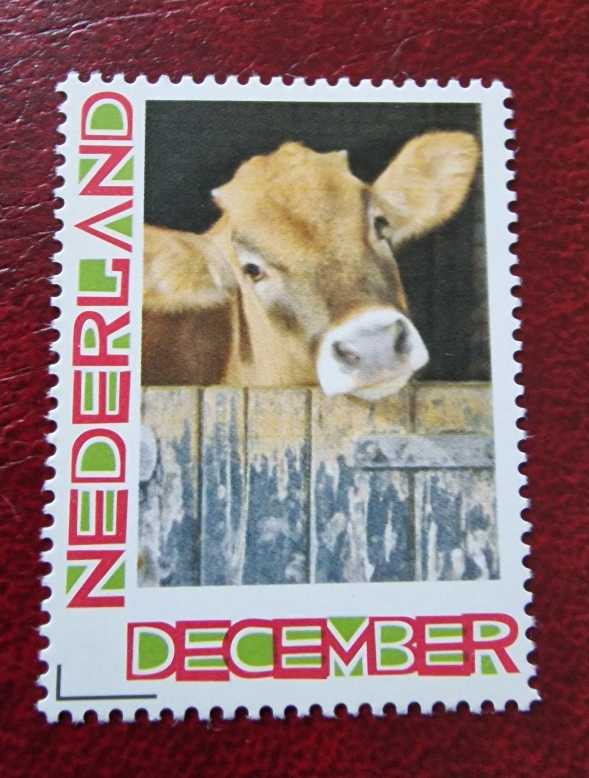 kv249 persoonlijke December postzegel met koe, Postzegels en Munten, Ophalen of Verzenden, Na 1940, Postfris