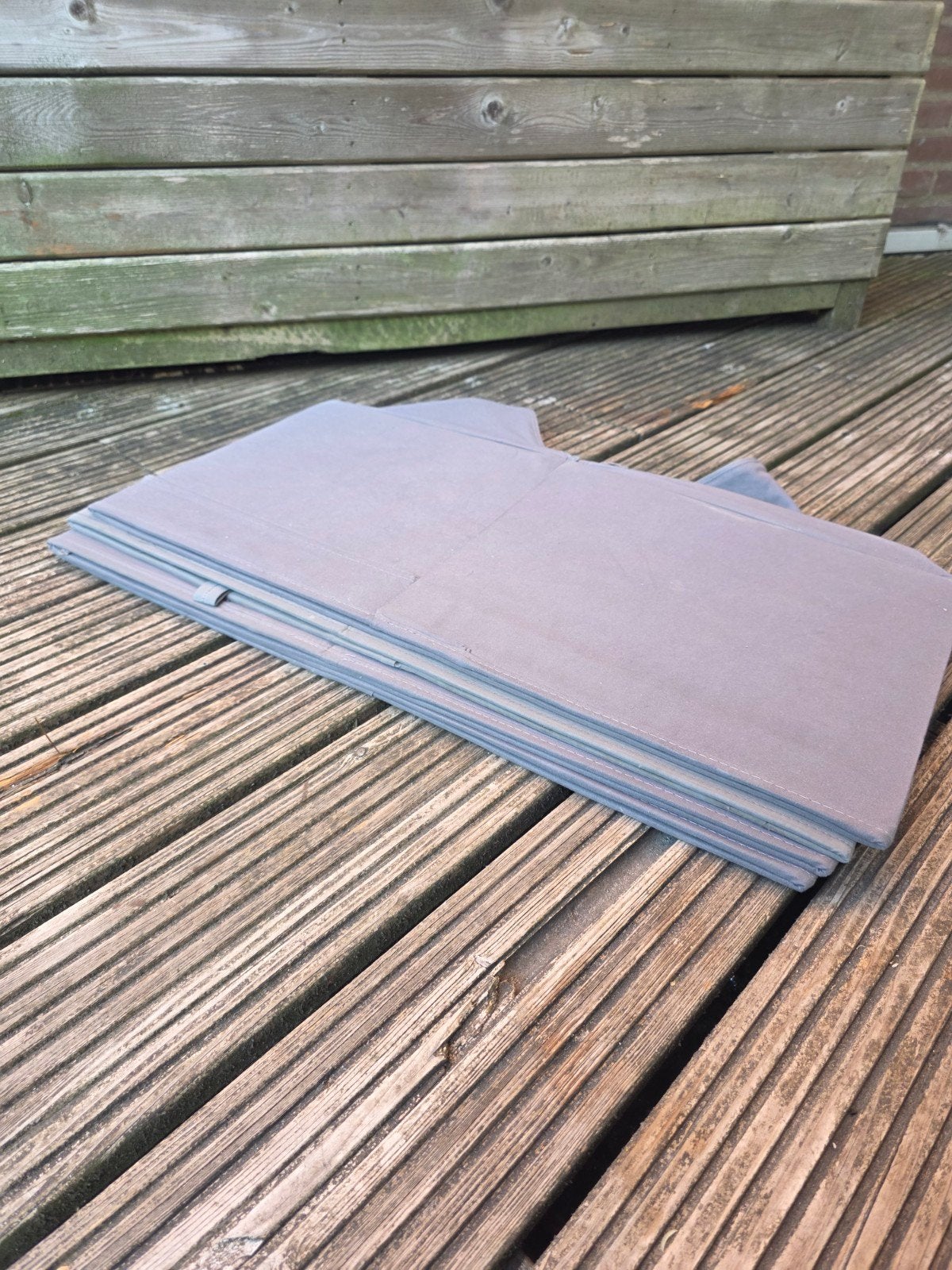 Bakken voor Kallax kast (4 stuks) met gebruikssporen, Ophalen of Verzenden, Gebruikt, Grijs, Textiel