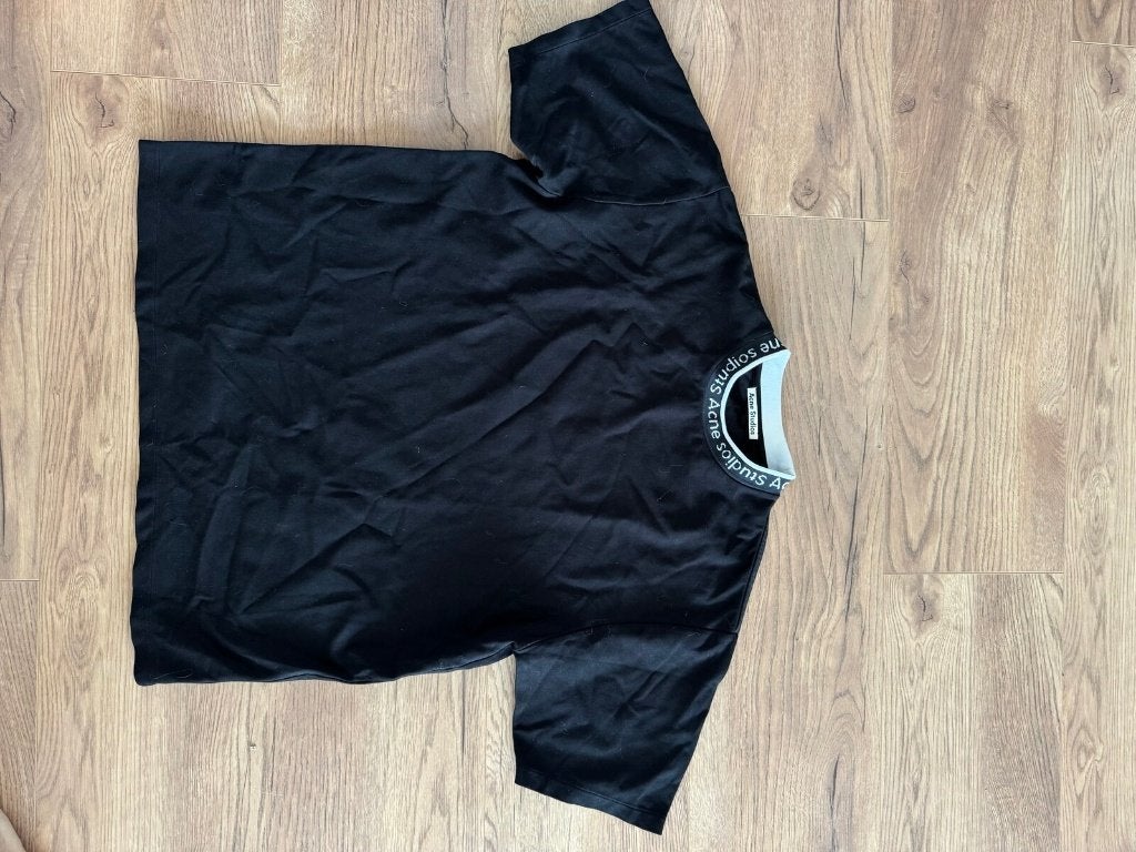 Acne Studios t-shirt zwart logo-kraag maat L, Maat 52/54 (L), Acne Studios, Zwart, Ophalen of Verzenden
