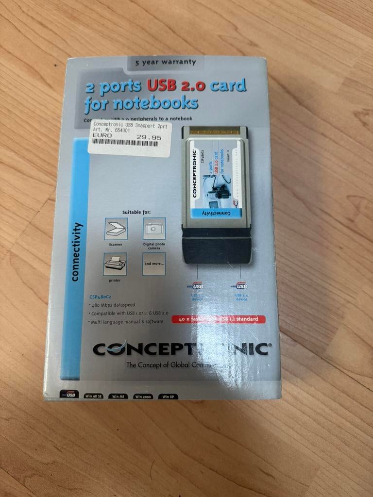 Conceptronic USB 2.0 PC Card voor Notebooks, Ophalen of Verzenden, Nieuw