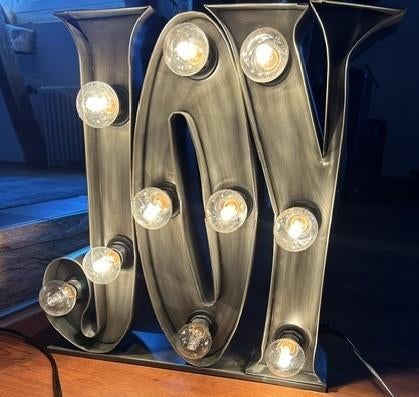 Marquee letter lamp, Industriële letter lamp - JOY + dimmer, Industrieel Marquee, Ophalen of Verzenden, Zo goed als nieuw, Metaal