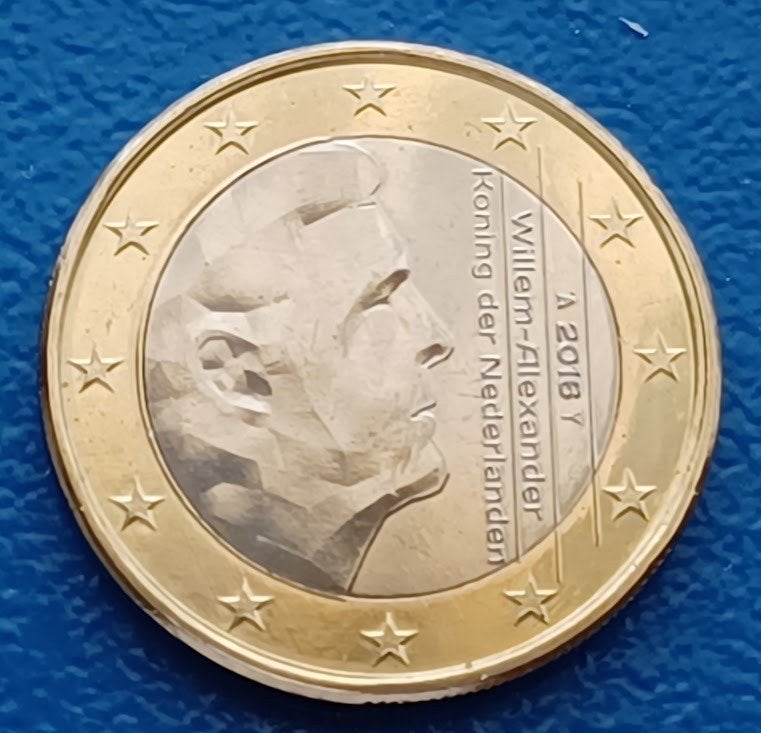 1 Euro 2016 - Willem-Alexander, Verzenden, Koningin Beatrix, Euro's