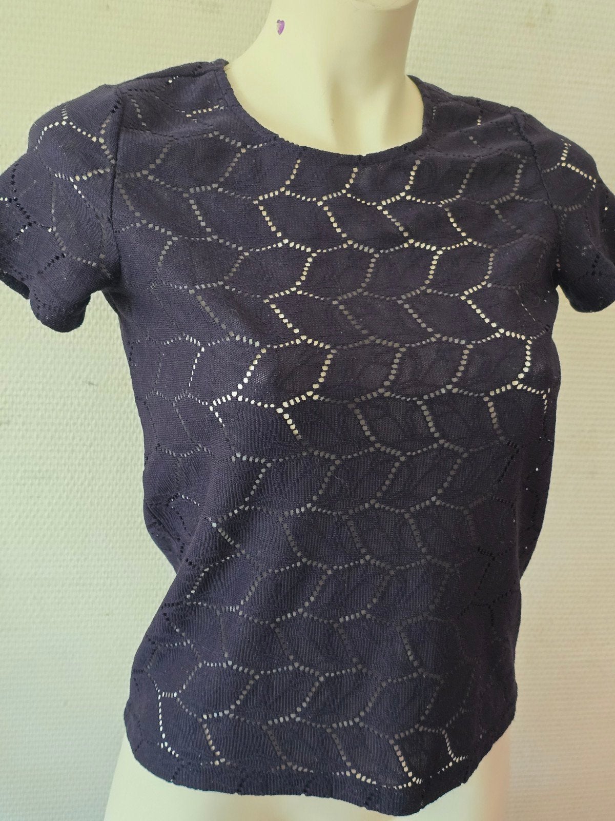 Jacqueline de Yong dames gebreide t-shirt maat xs, Blauw, Ophalen of Verzenden, Korte mouw, Maat 34 (XS) of kleiner