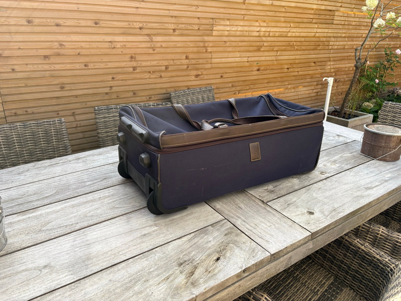 Longchamp BOXFORD reistas op wielen - Donkerblauw, 30 cm of meer, Blauw, Ophalen of Verzenden, Zo goed als nieuw