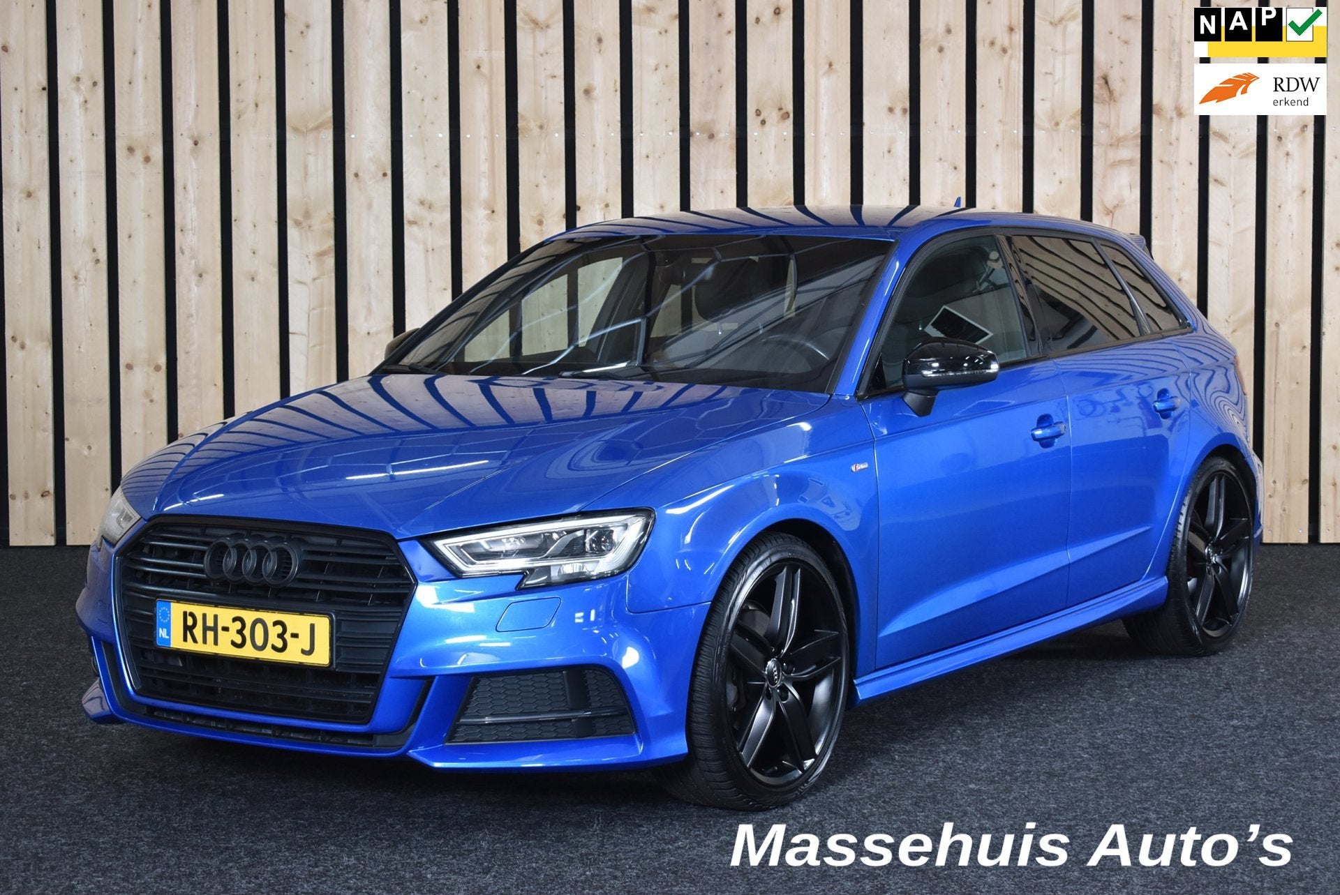 Audi A3 Sportback 1.5 TFSI CoD Sport S Line Edition 2x S-lin, Auto's, 4 cilinders, 150 pk, Blauw, Leder en Stof