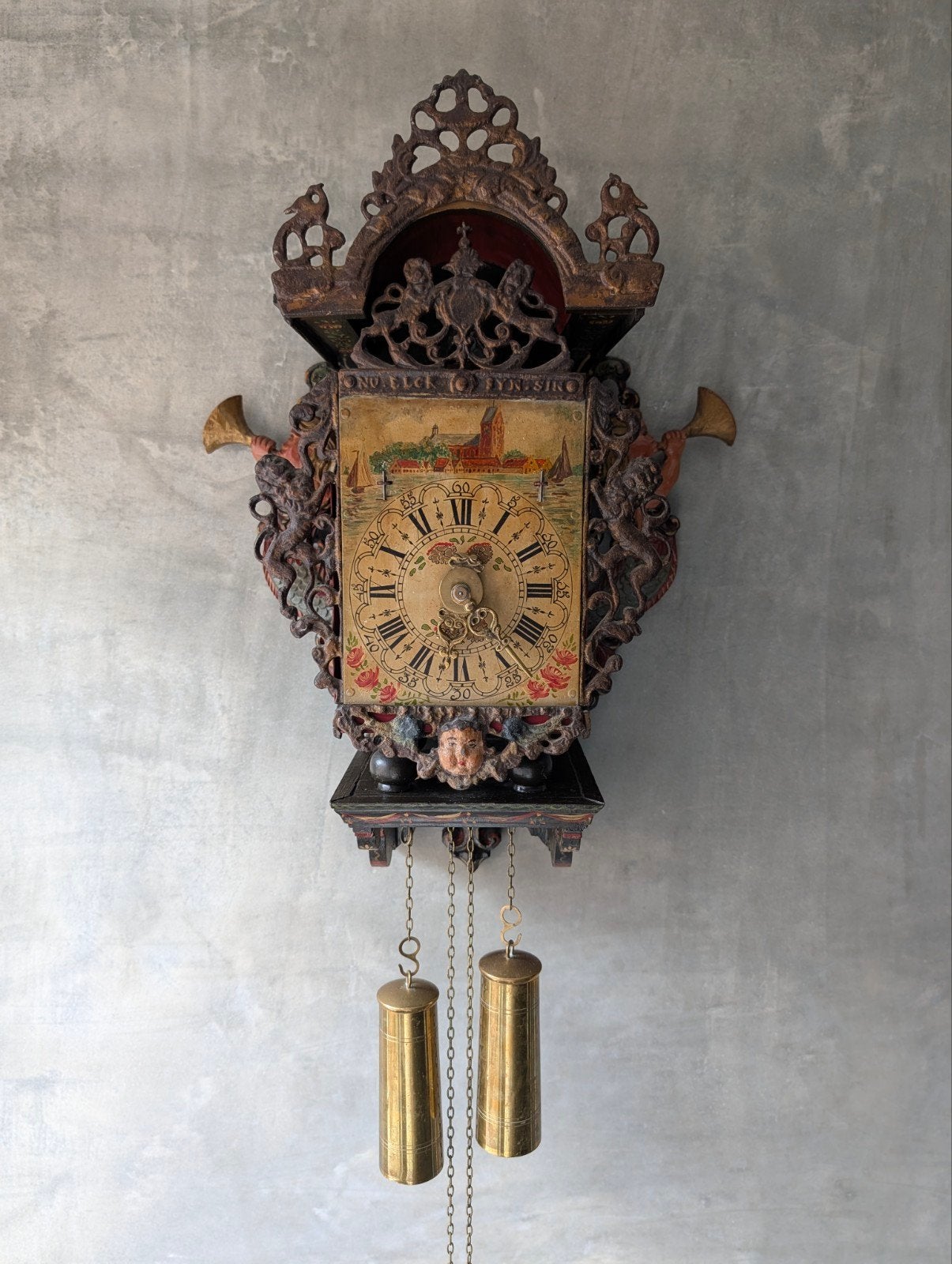 oude stoel klok, Ophalen