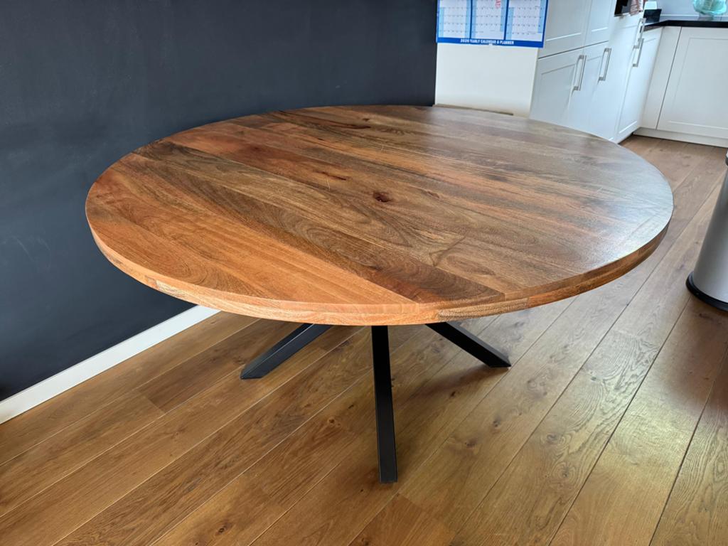 Ronde eettafel 150cm, Ophalen, Zo goed als nieuw, Rond, 100 tot 150 cm