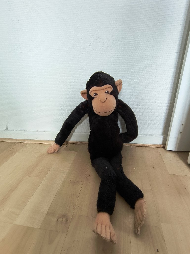 aap knuffel, Kinderen en Baby's, Speelgoed | Knuffels en Pluche, Ophalen of Verzenden, Zwart, Overige typen, Middelgroot (20 tot 80 cm)