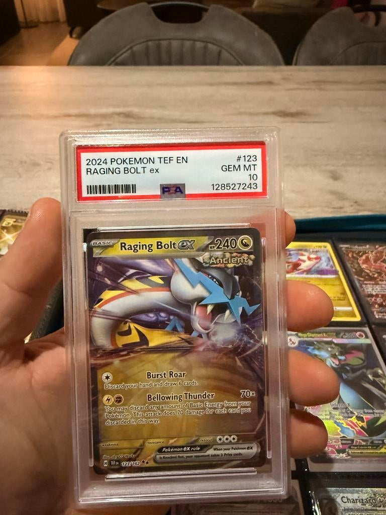 Raging Bolt ex 123/162 PSA 10 GEM MT - Pokémon Kaart, Ophalen of Verzenden, Nieuw, Losse kaart