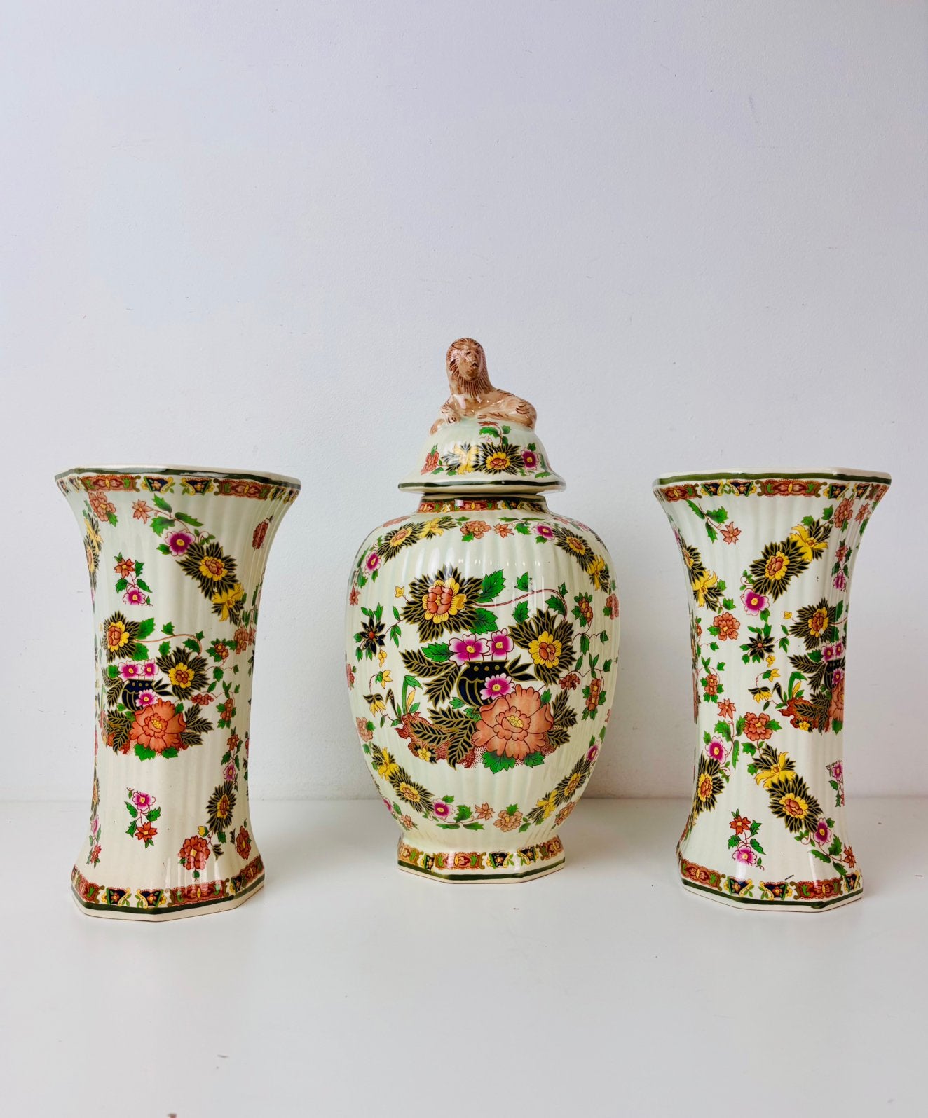 Belgische faience schouwgarnituur van H. Bequet 1950-1960, Antiek en Kunst, Ophalen of Verzenden