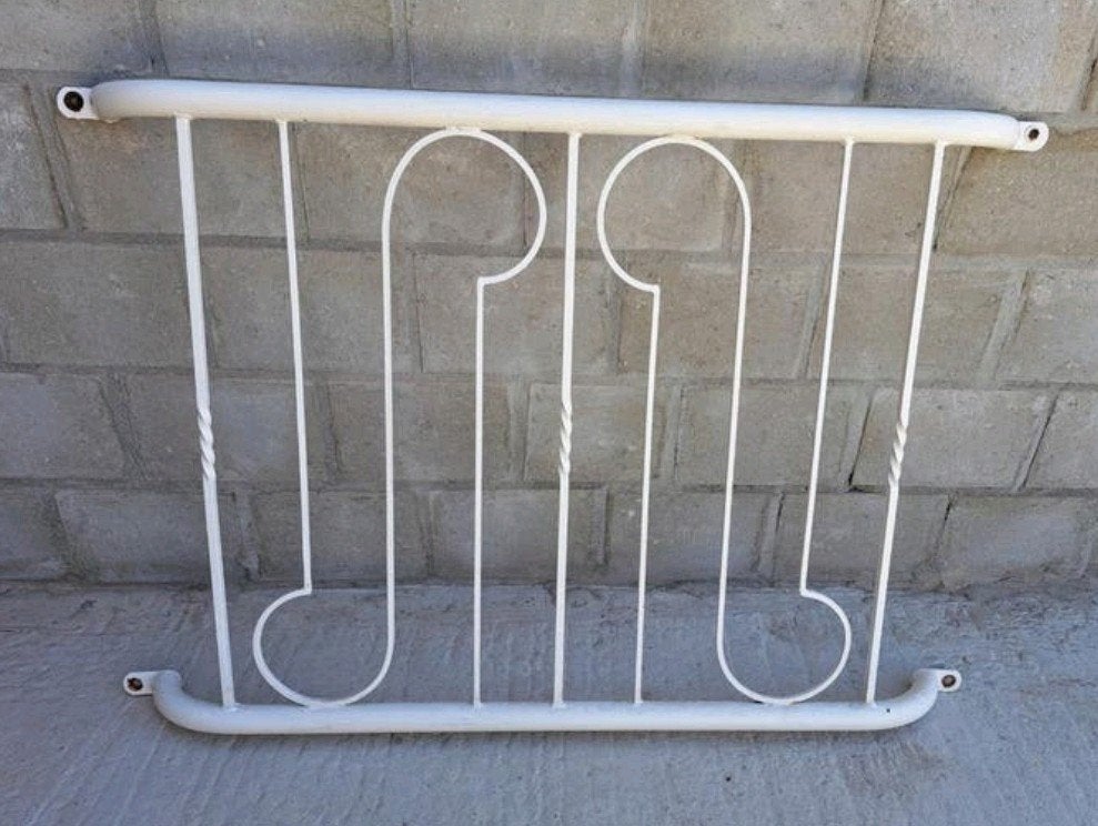 Frans balkon balustrade hek hekwerk wit stevig, Ophalen, Gebruikt