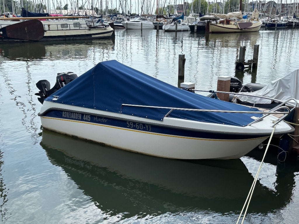 Askeladden 445 Hunter mercury 25pk console boot powertrim, Watersport en Boten, Ophalen, 10 tot 30 pk, Gebruikt, Viertaktmotor