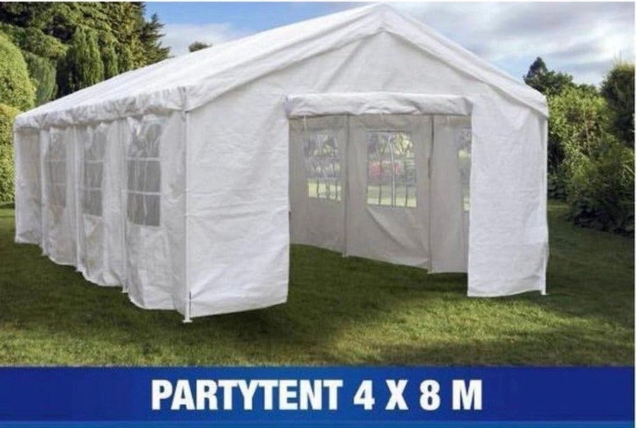 Progessionele  gebruikte Partytent 4x8m, Tuin en Terras, Gebruikt, Opvouwbaar, Partytent, 4 tot 6 meter