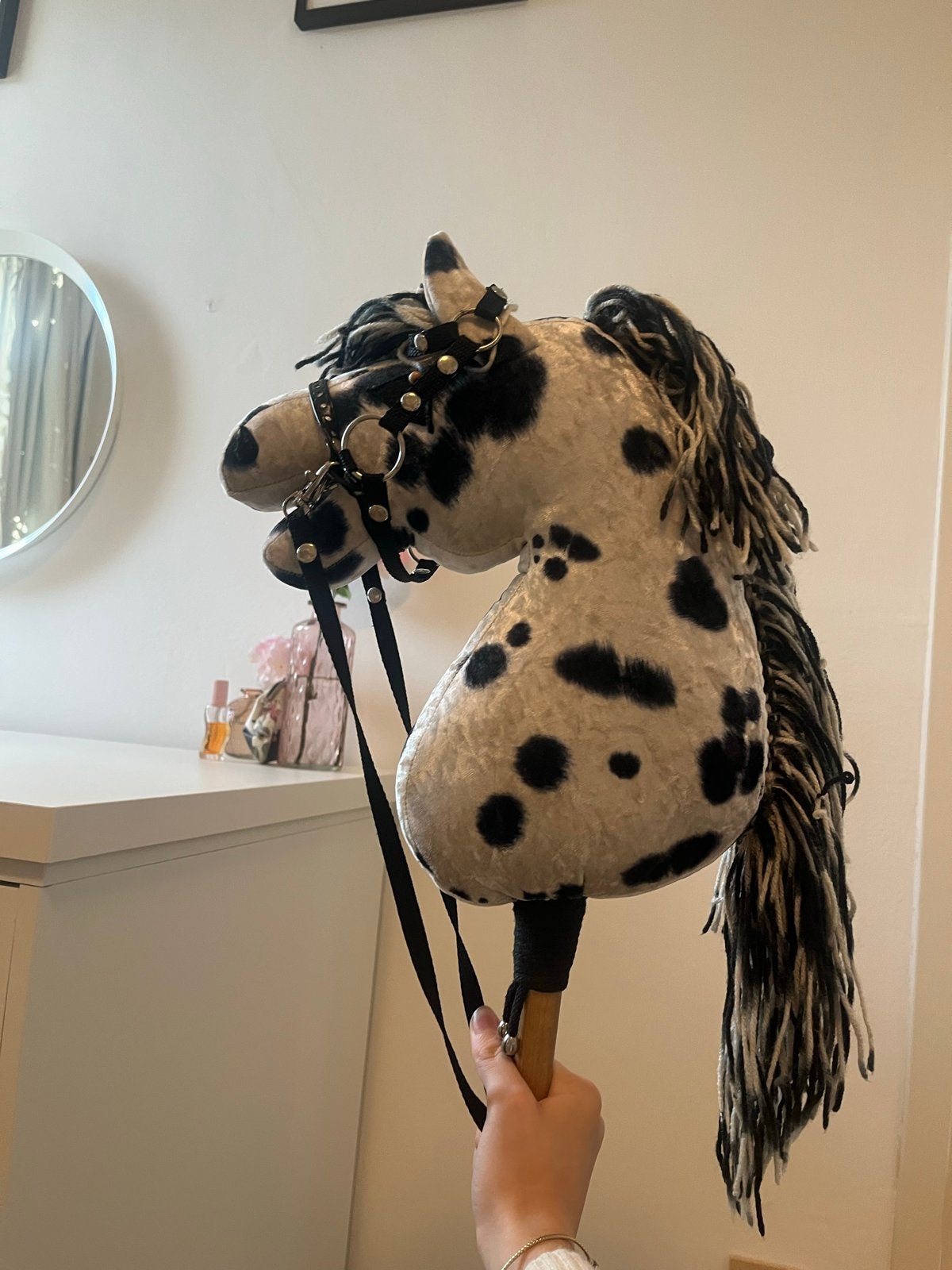Hobbyhorse met hoofdstel - Zwart/wit gevlekt, Ophalen of Verzenden, Nieuw, Jongen of Meisje