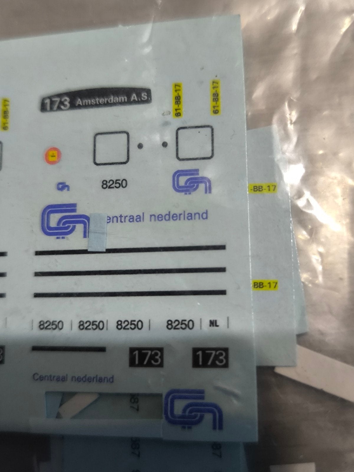 HB model Centraal Nederland Decals voor Schaalmodellen, Verzenden, Nieuw, Overige typen
