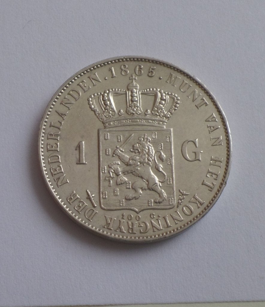 Willem III Gulden 1865, Postzegels en Munten, Munten | Nederland, 1 gulden, Koning Willem III, Zilver, Ophalen of Verzenden