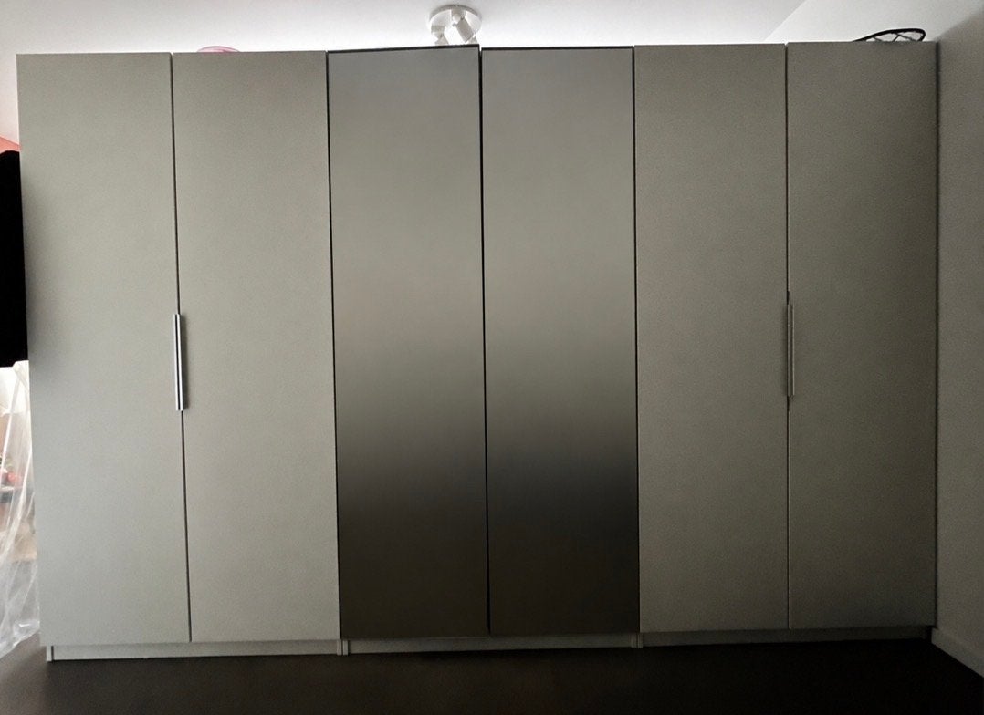 6 IKEA PAX deuren: 4 Forsand en 2 spiegeldeuren (50x195), Ophalen, Glas, 50 tot 100 cm, Zo goed als nieuw