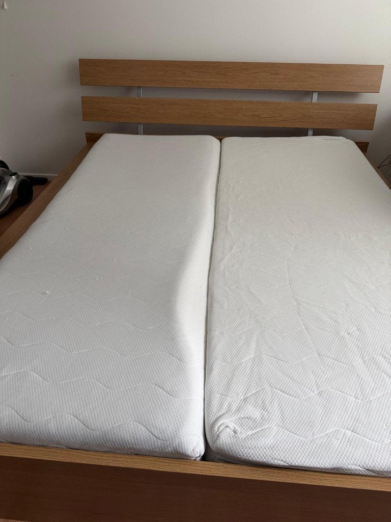 Bed incl matrassen 160x200, Ophalen, Gebruikt, Overige kleuren, Tweepersoons