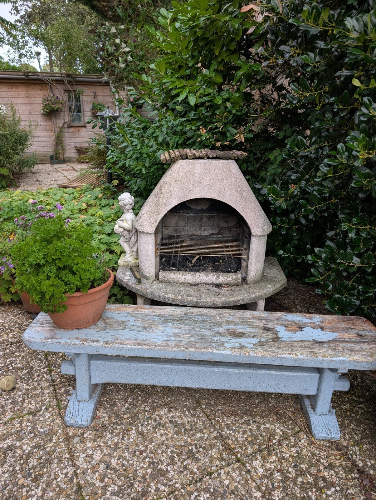 Betonnen barbecue, Tuin en Terras, Houtskoolbarbecues, Ophalen, Gebruikt
