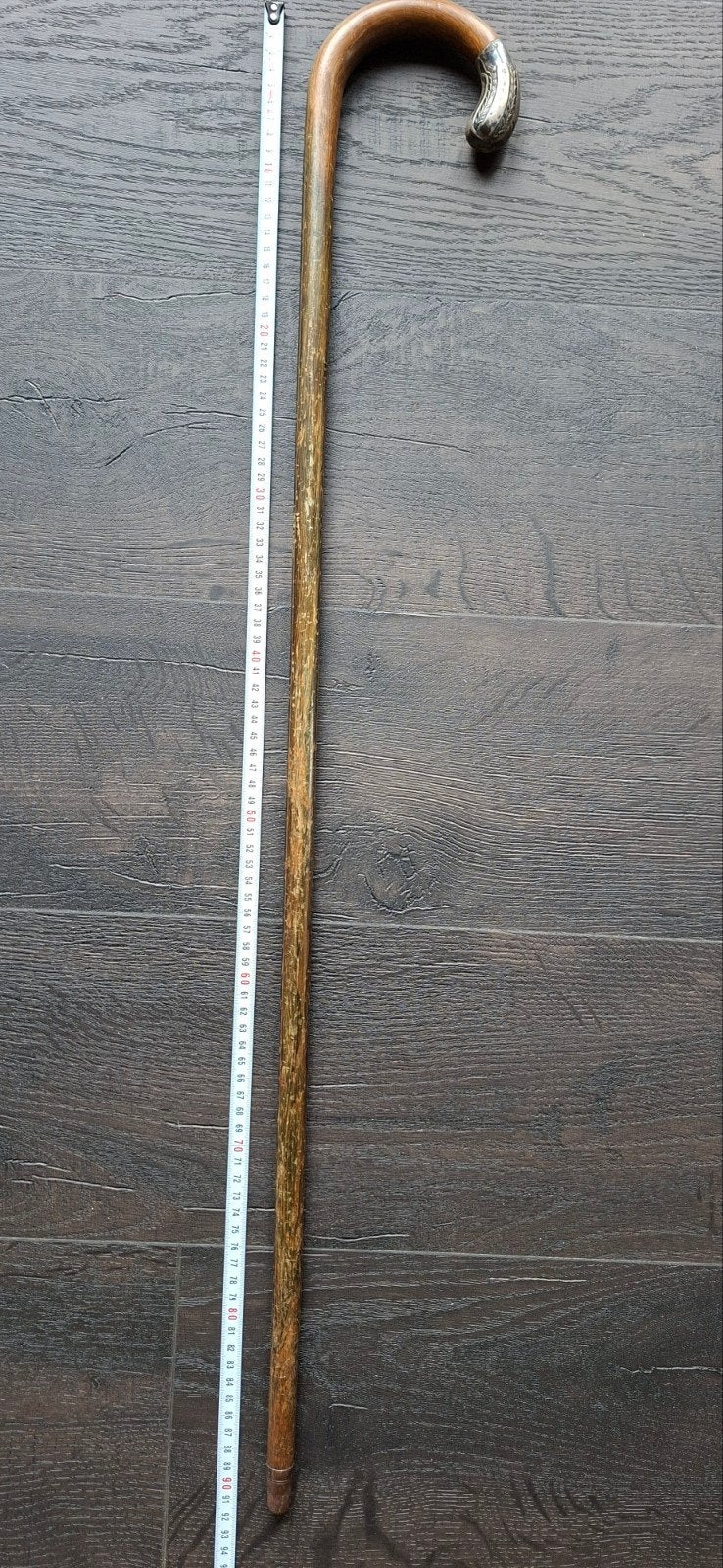 antiek wandelstok met zilver knop, Ophalen of Verzenden