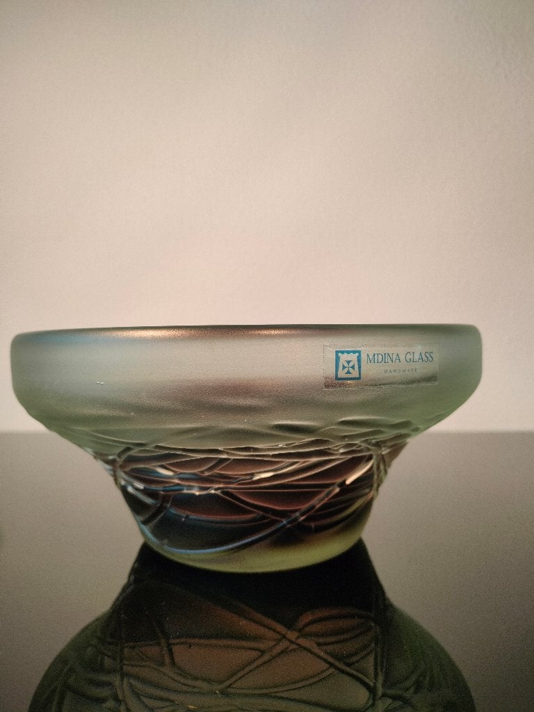 Malta Schaal Mdina Glas Cerise 1968/1975, Antiek en Kunst, Ophalen of Verzenden