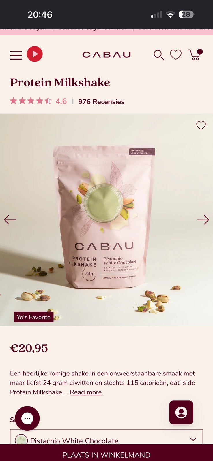 Cabau protein shake, Ophalen, Zo goed als nieuw