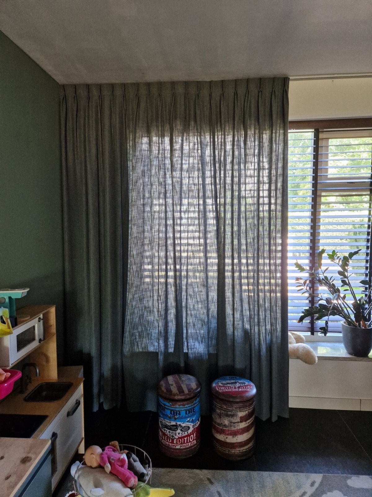 Gordijnen licht doorlatend groen, Huis en Inrichting, Stoffering | Gordijnen en Lamellen, Ophalen of Verzenden, Groen