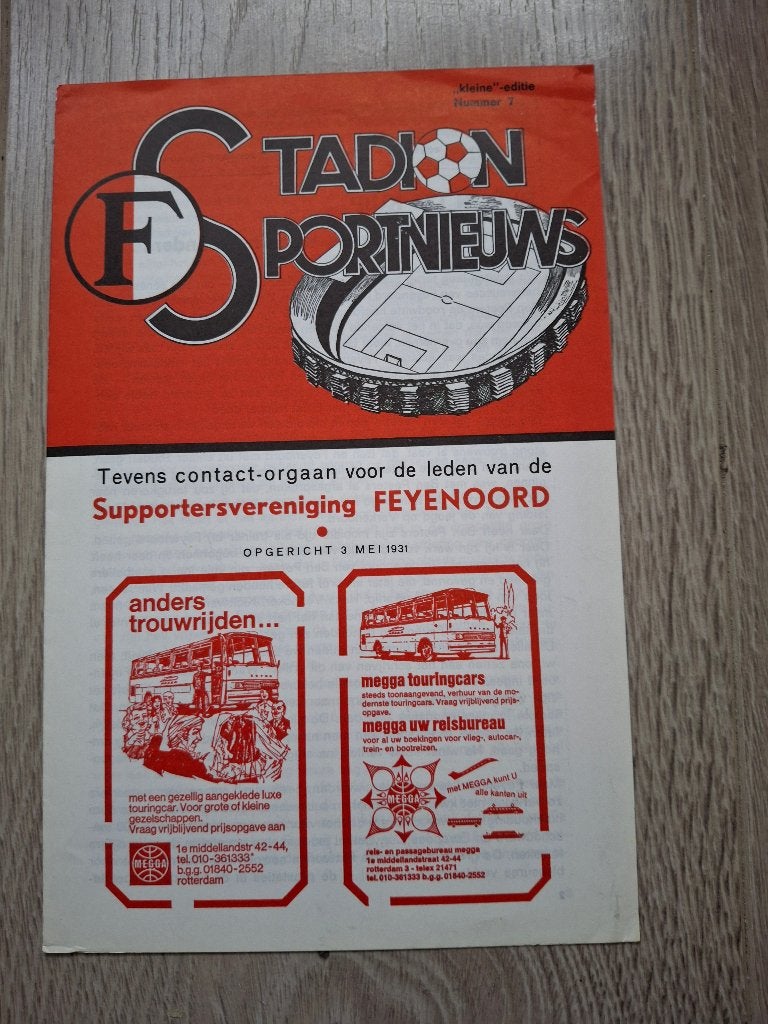 Programmaboekje Feyenoord-BVV 1977, Ophalen of Verzenden, Gebruikt, Feyenoord, Overige typen