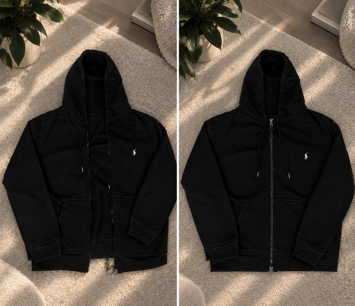 Polo Ralph Lauren Zwarte Hoodie met Rits - nieuw, Ophalen of Verzenden, Zo goed als nieuw, Overige maten, Zwart