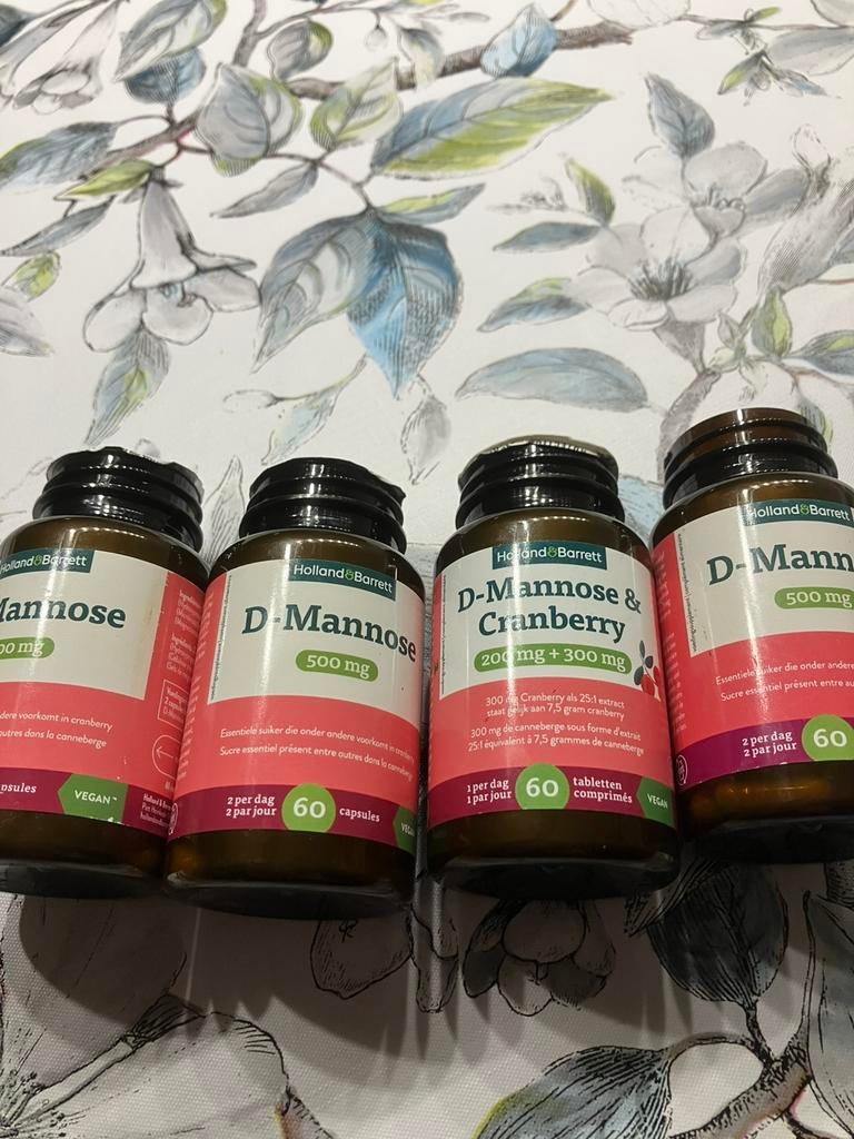 1xmannose 60st 2de60+17 holland Barrett na1 xcranberry 60 st, Ophalen of Verzenden, Zo goed als nieuw, Poeder of Drank