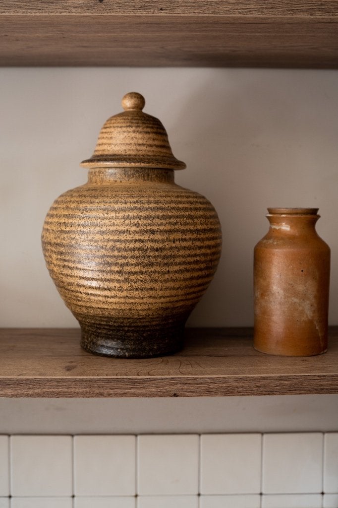 Grote Beige bruine gemberpot, Ophalen of Verzenden
