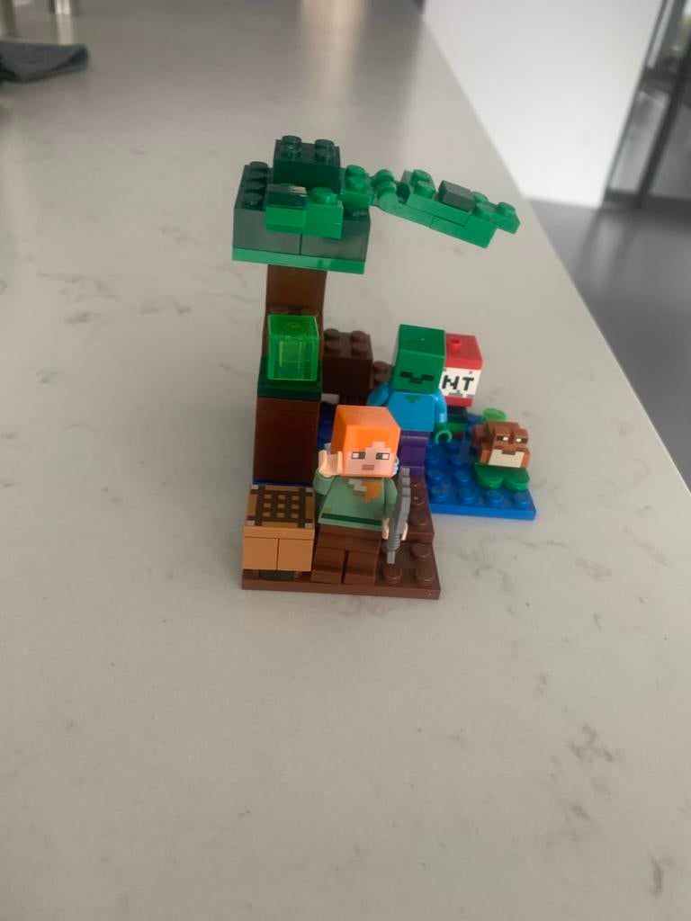 LEGO Minecraft 21240 Het Moerasavontuur met boekje, Minecraft, Lego, Ophalen of Verzenden, Zo goed als nieuw