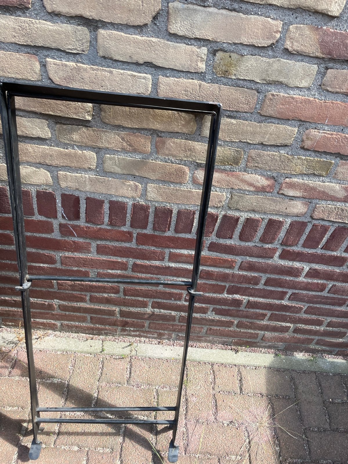 Dienblad met ijzeren frame - Vintage stijl, Huis en Inrichting, Woonaccessoires | Overige, Gebruikt, Hout, Bruin, Vintage, Ophalen