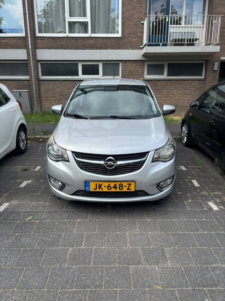 Opel Karl 1.0 Ecoflex 55KW 2016 Grijs, Auto's, Voorwielaandrijving, 74 pk, Zwart, Leder en Stof