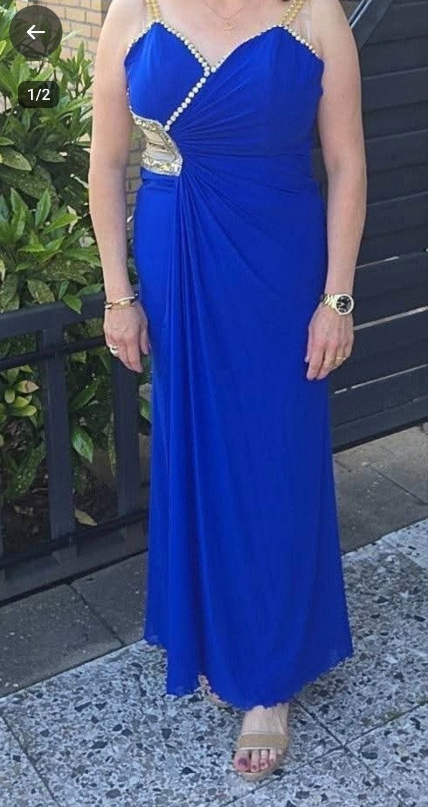 mooi blauw jurk, Kleding | Dames, Ophalen of Verzenden, Zo goed als nieuw, Zwart, Boven de knie