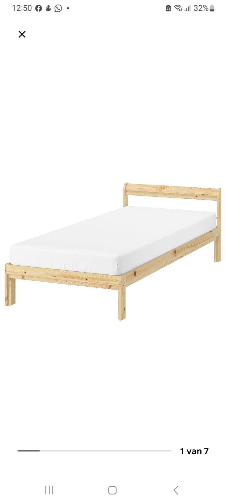 Ikea bedframe Neiden 200x90, reeds uit elkaar(zie foto’s), Ophalen, Zo goed als nieuw