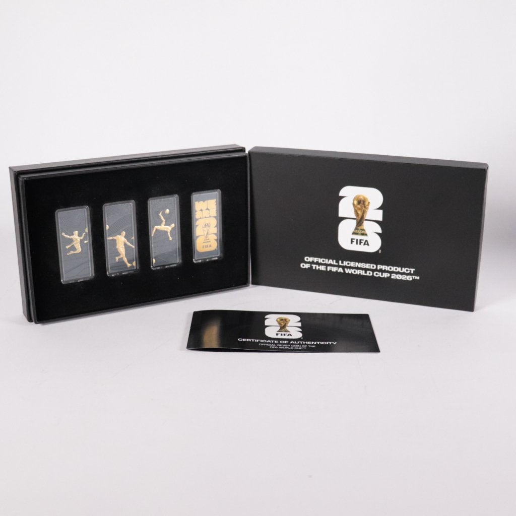 FIFA 26 Set 4x1 Oz Silver Bar 5$ Samoa 2026, Diversen, Flex Ltd., Gebruikt, https://flex.com/contact-us, Nobelstraat 10, 5807 GA Oostrum LB, Limburg, Nederland