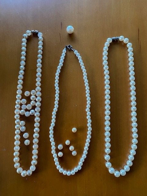3x "parelketting" vintage jaren 60-70, Ophalen of Verzenden, Gebruikt, Kunststof