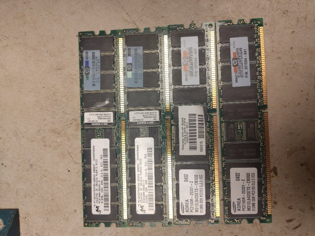 ddr1 ecc reg, 512mb, Computers en Software, RAM geheugen, Server, Ophalen of Verzenden, DDR, Gebruikt