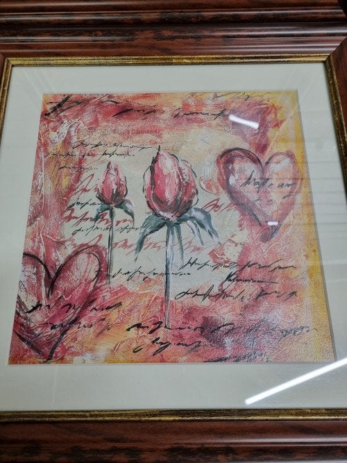 -	Schilderijen rozen hartjes twee stuks, Ophalen of Verzenden, 'T Olde Gre-j, Info@toldegrej.nl, Endepoelstraat 20f Didam