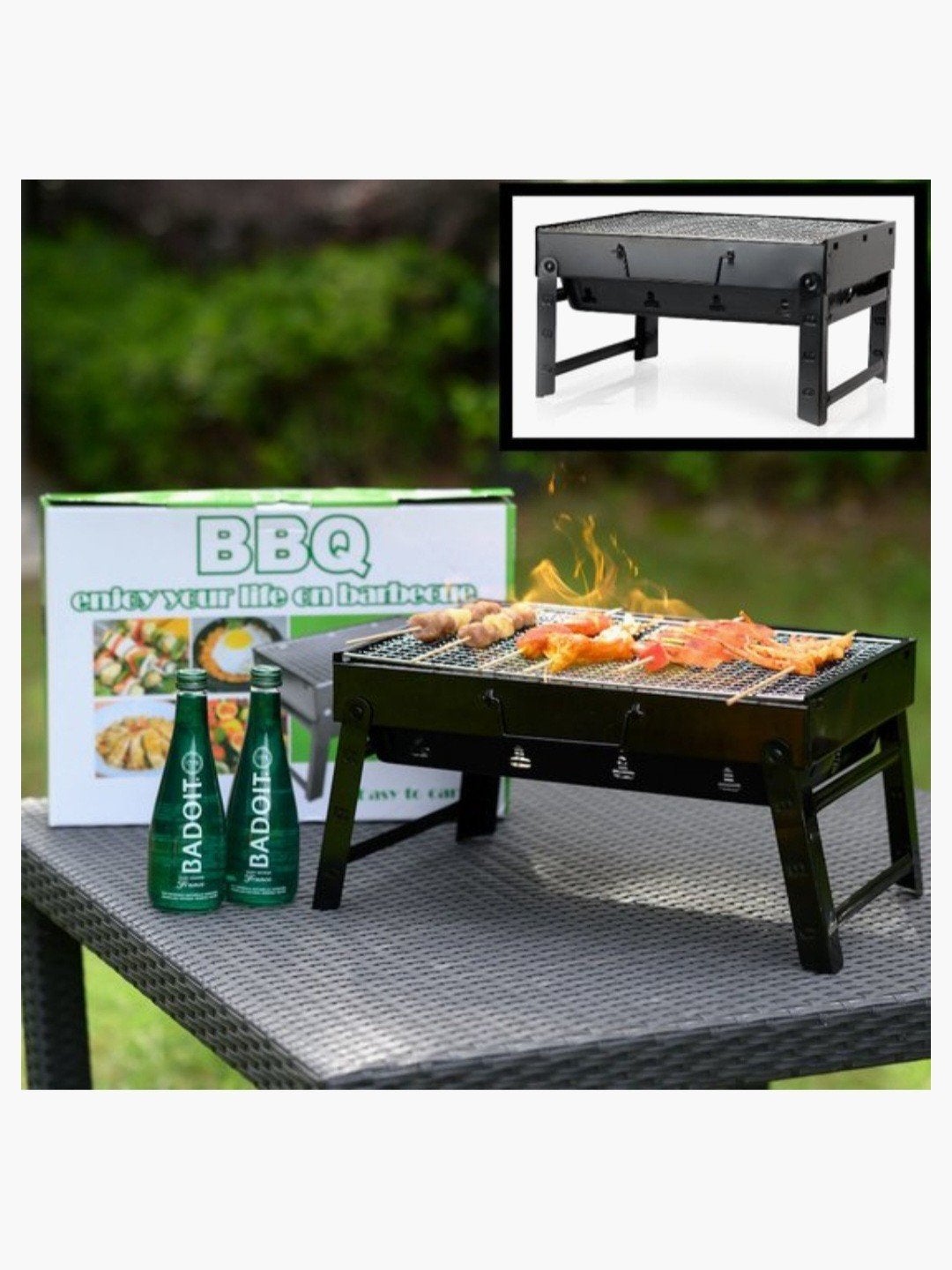 Draagbare Houtskool Barbecue – Compact & Opvouwbaar, Ophalen of Verzenden, Nieuw