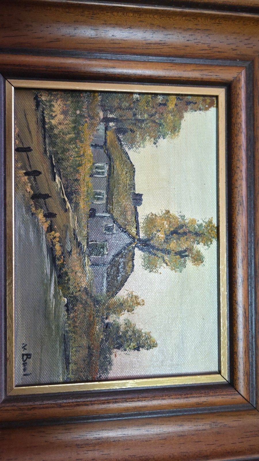 4x Schilderij van V. Boel -Seizoenen landschap met boerderij, Ophalen, Doek, Realistisch, Origineel werk