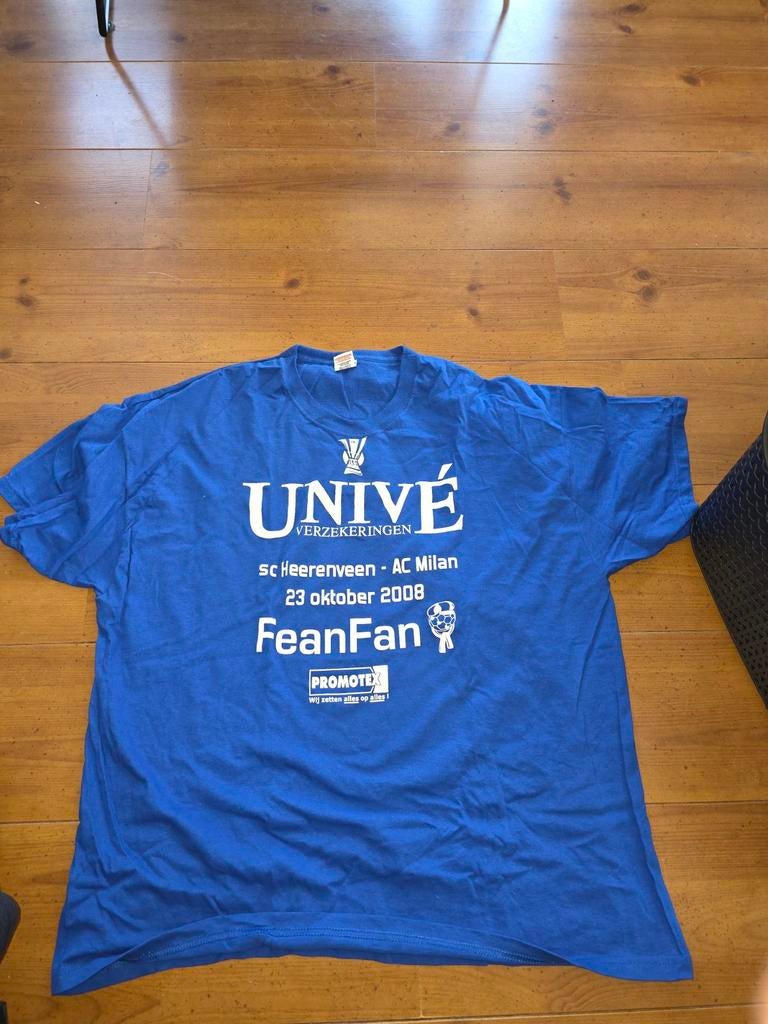 T-shirt SC Heerenveen - AC Milan 23-10-2008, Blauw, Maat 56/58 (XL), Ophalen of Verzenden, Zo goed als nieuw