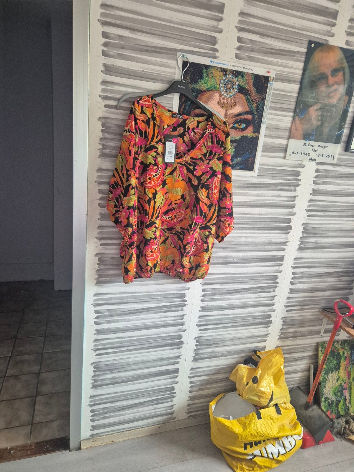 Nieuw Katoenen Shirt Norah Maat 48 3/4 Mouw Multicolor, Kleding | Dames, Ophalen of Verzenden, Nieuw, Maat 46/48 (XL) of groter