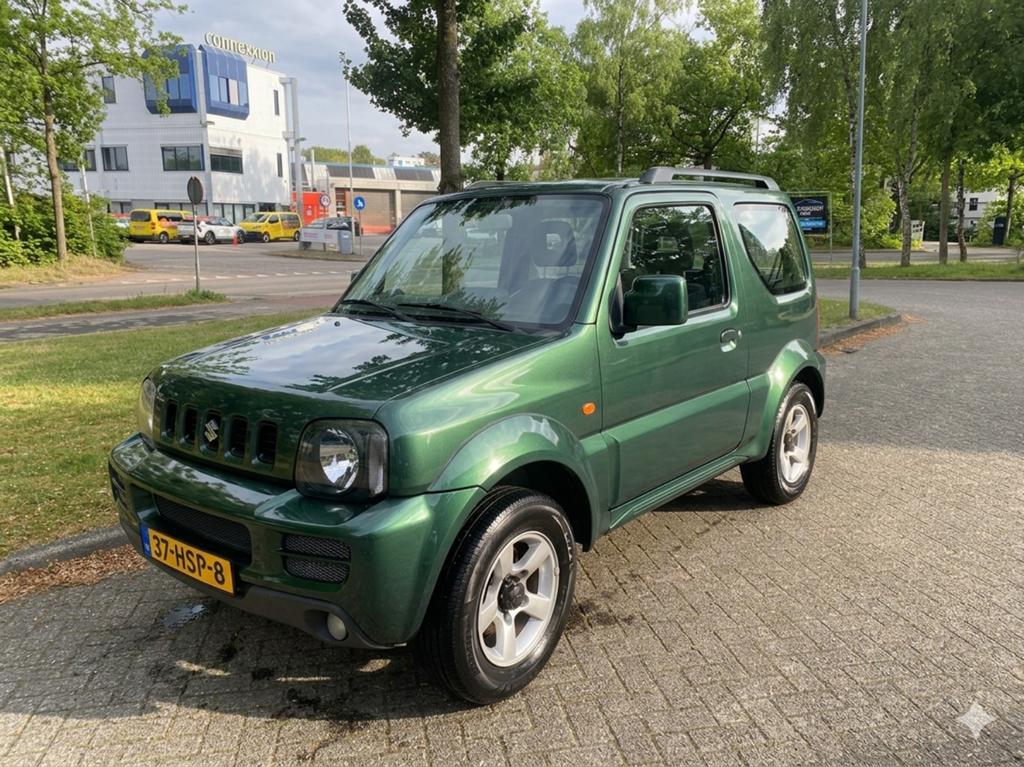 Suzuki Jimny 1.3 4WD 2009 Groen airco, Stof, 40 €/maand, 4 stoelen, Particulier