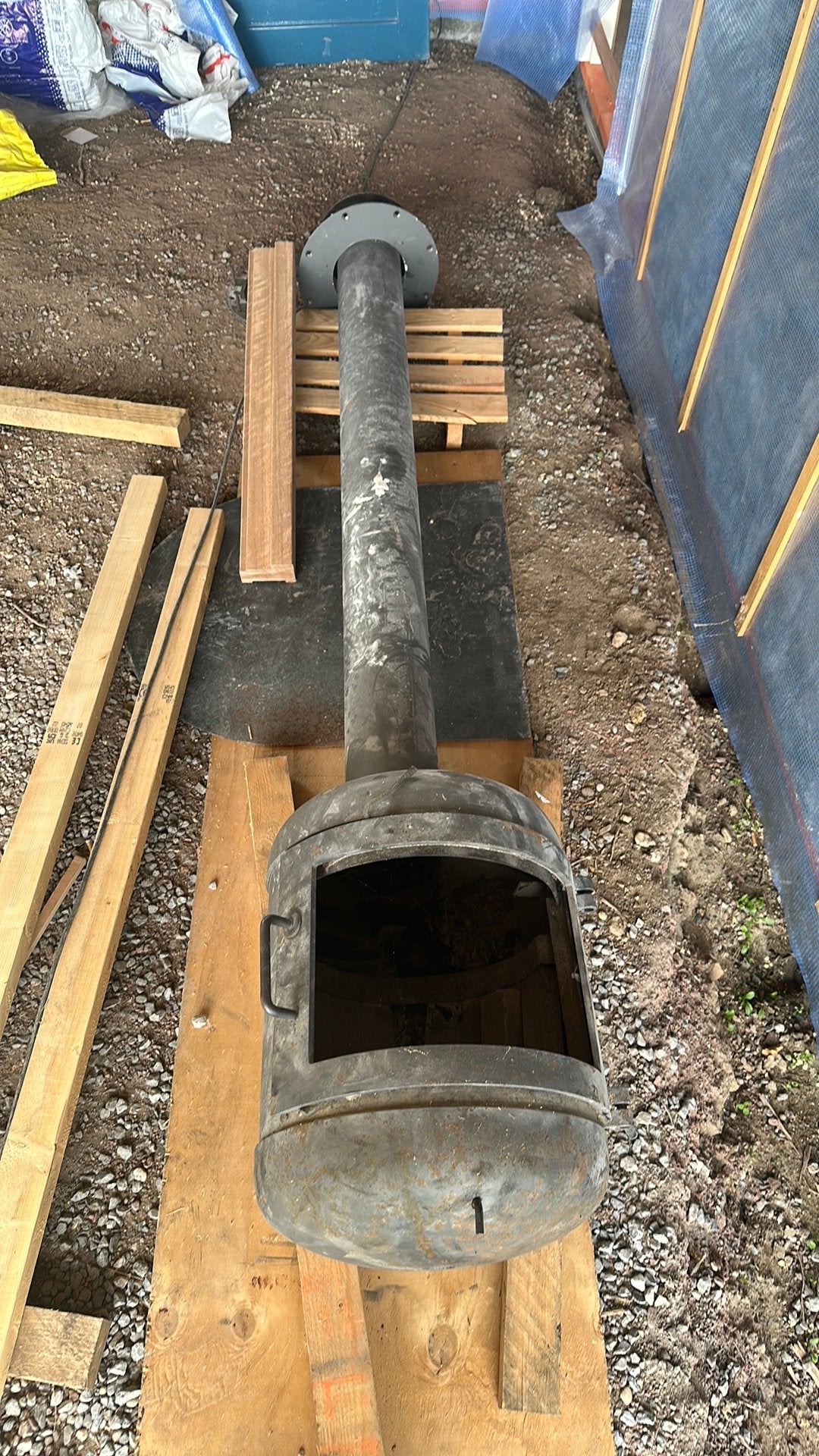 Zwevende kachel, Huis en Inrichting, Ophalen, Gebruikt, Hangende haard, Houthaard